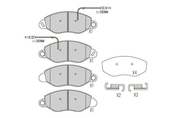 KAVO PARTS Piduriklotsi komplekt,ketaspidur BP-6614